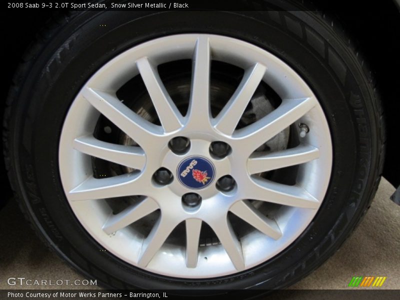Snow Silver Metallic / Black 2008 Saab 9-3 2.0T Sport Sedan