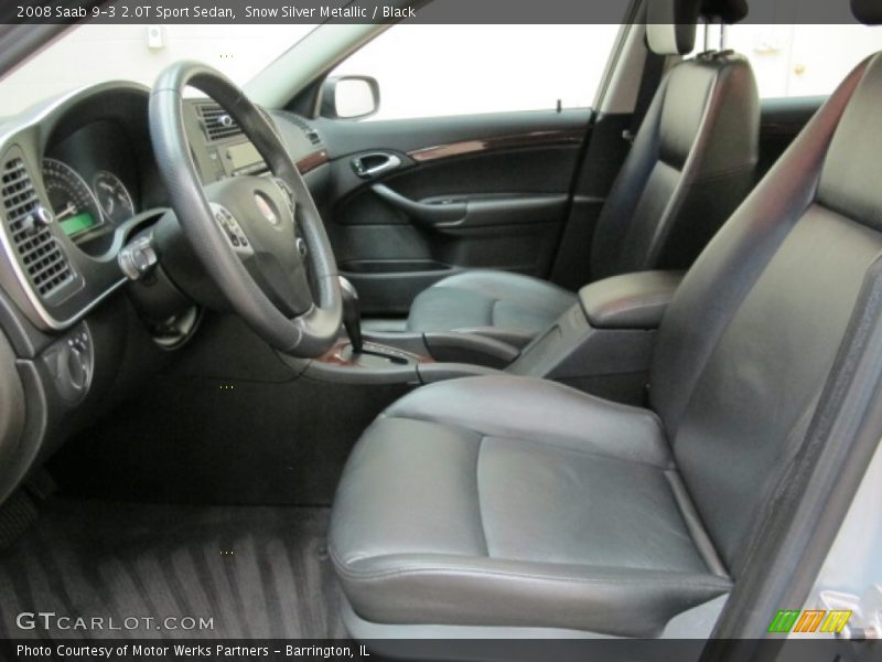 Snow Silver Metallic / Black 2008 Saab 9-3 2.0T Sport Sedan