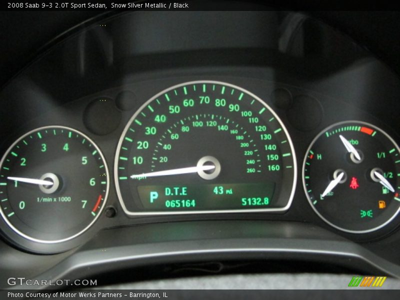 Snow Silver Metallic / Black 2008 Saab 9-3 2.0T Sport Sedan