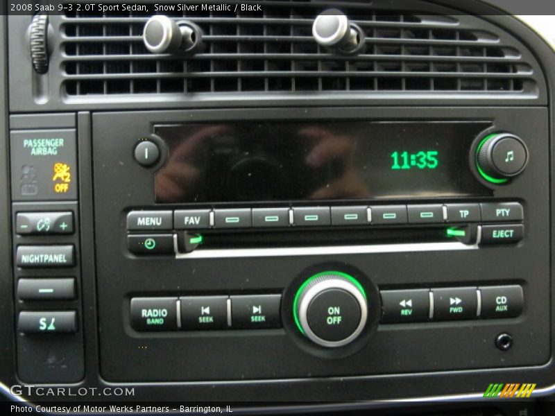 Snow Silver Metallic / Black 2008 Saab 9-3 2.0T Sport Sedan