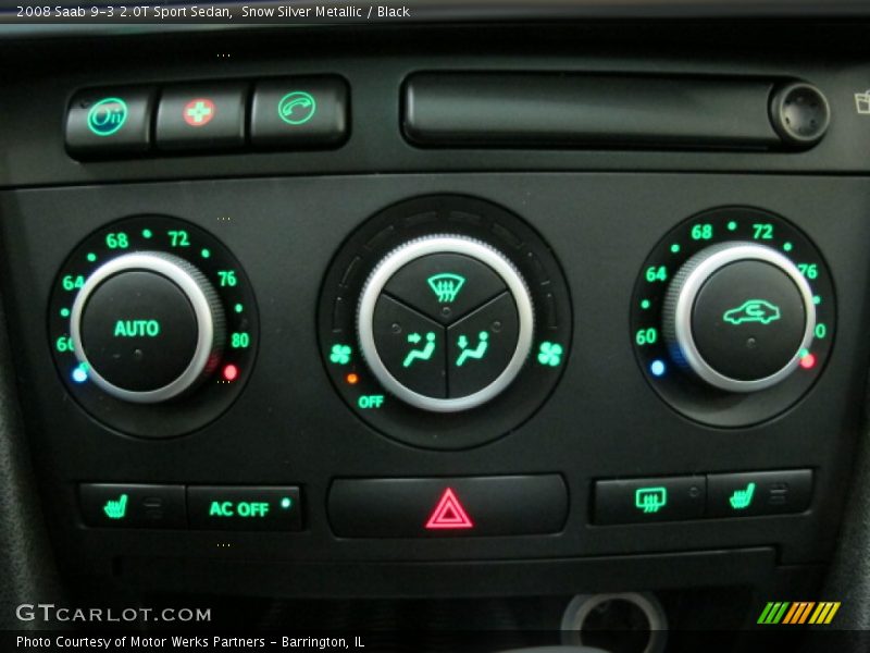 Snow Silver Metallic / Black 2008 Saab 9-3 2.0T Sport Sedan