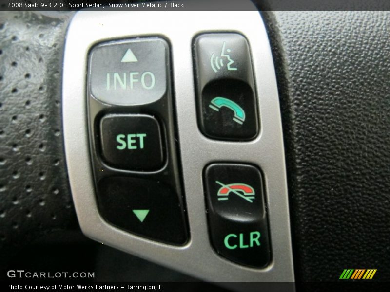 Snow Silver Metallic / Black 2008 Saab 9-3 2.0T Sport Sedan