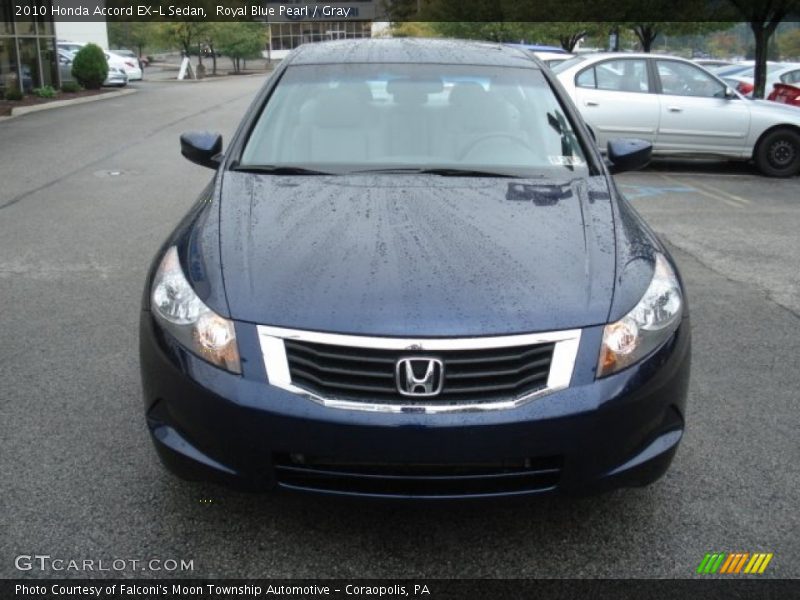 Royal Blue Pearl / Gray 2010 Honda Accord EX-L Sedan