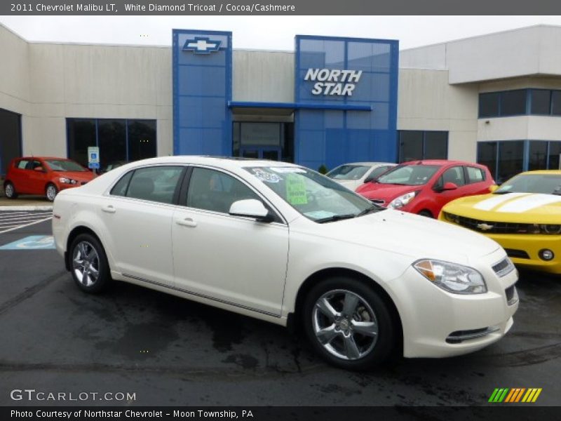 White Diamond Tricoat / Cocoa/Cashmere 2011 Chevrolet Malibu LT