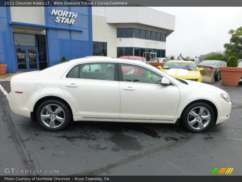 White Diamond Tricoat / Cocoa/Cashmere 2011 Chevrolet Malibu LT