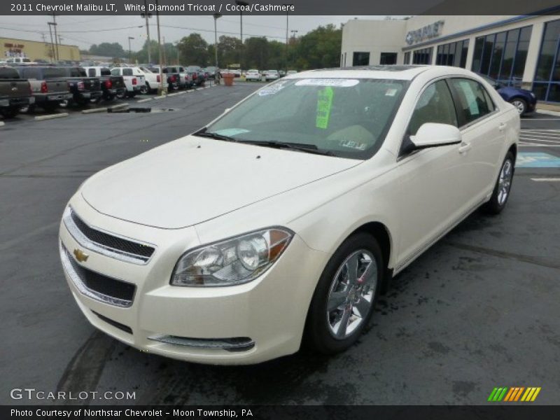 White Diamond Tricoat / Cocoa/Cashmere 2011 Chevrolet Malibu LT