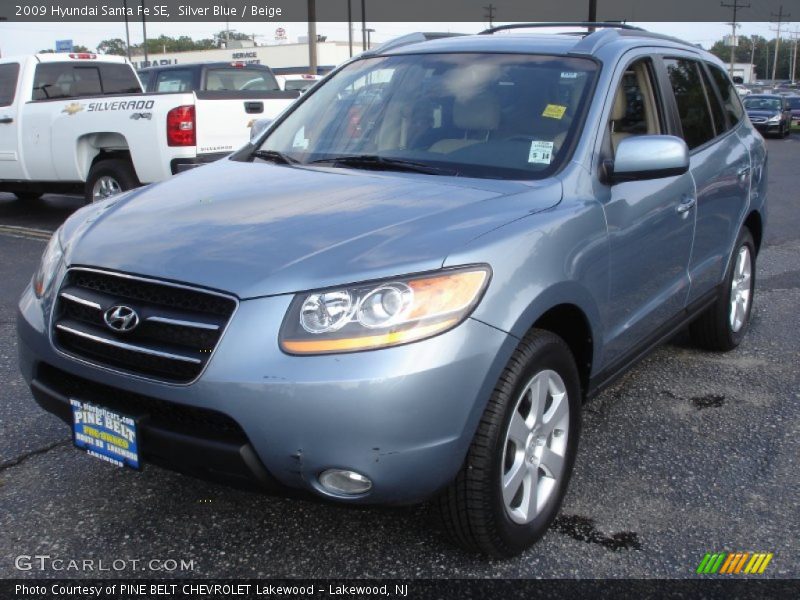 Silver Blue / Beige 2009 Hyundai Santa Fe SE
