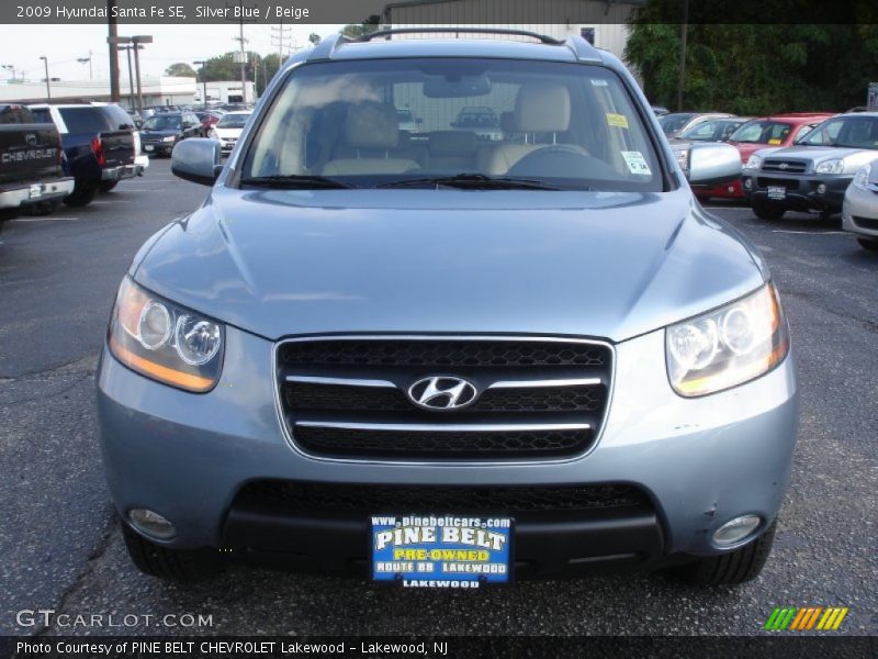 Silver Blue / Beige 2009 Hyundai Santa Fe SE