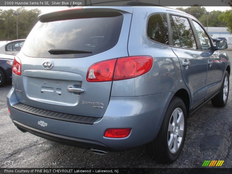 Silver Blue / Beige 2009 Hyundai Santa Fe SE