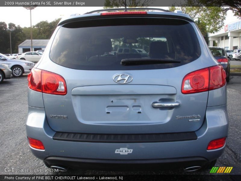 Silver Blue / Beige 2009 Hyundai Santa Fe SE