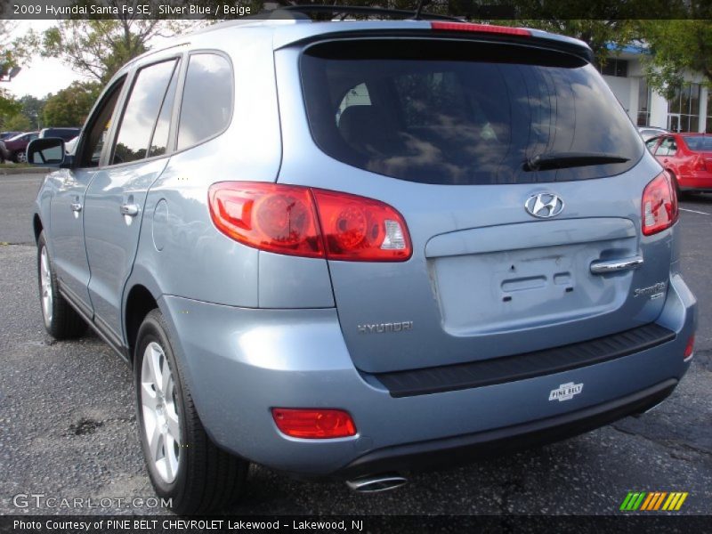 Silver Blue / Beige 2009 Hyundai Santa Fe SE