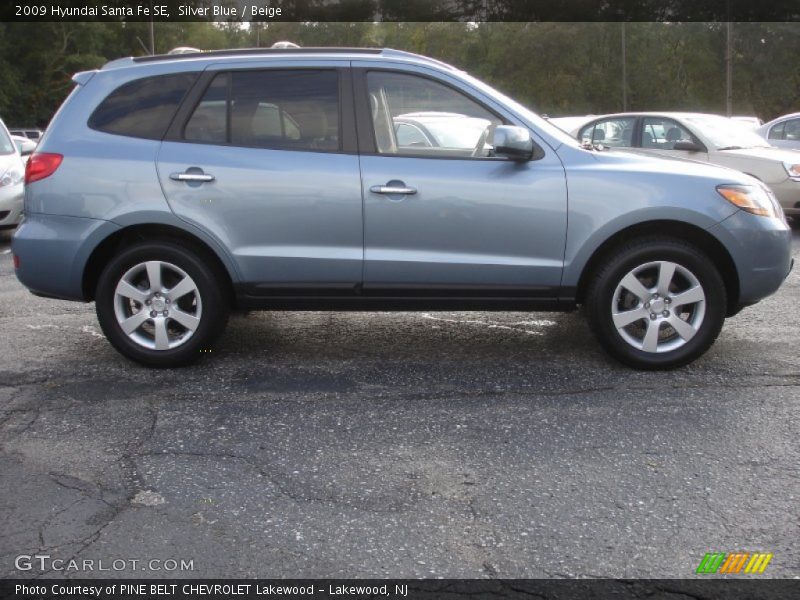 Silver Blue / Beige 2009 Hyundai Santa Fe SE