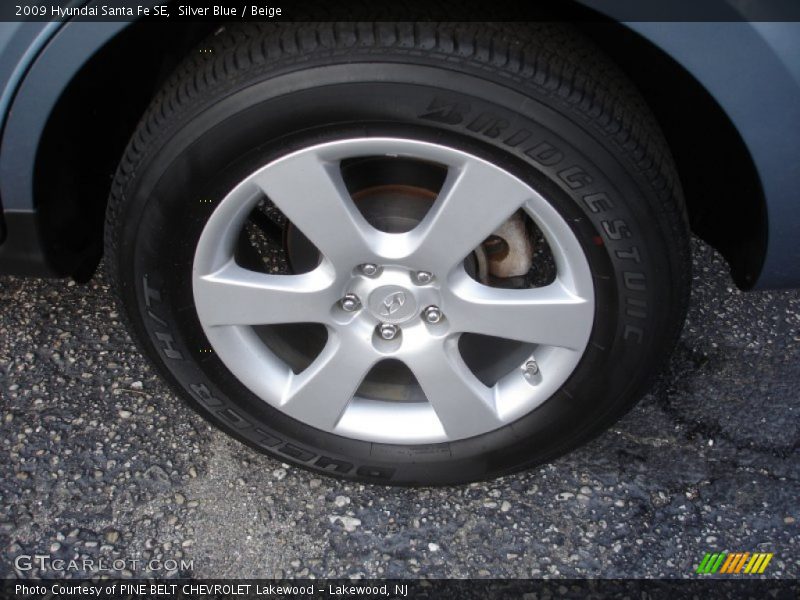 Silver Blue / Beige 2009 Hyundai Santa Fe SE