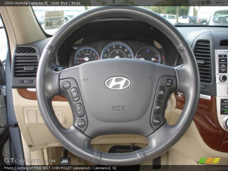 Silver Blue / Beige 2009 Hyundai Santa Fe SE