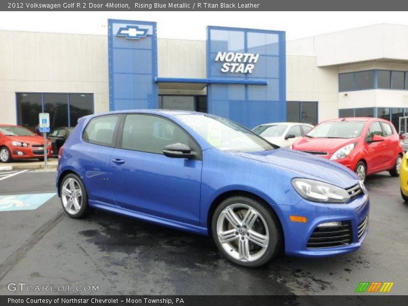 Rising Blue Metallic / R Titan Black Leather 2012 Volkswagen Golf R 2 Door 4Motion