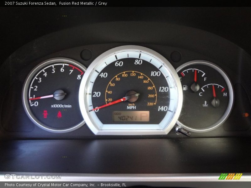 Fusion Red Metallic / Grey 2007 Suzuki Forenza Sedan