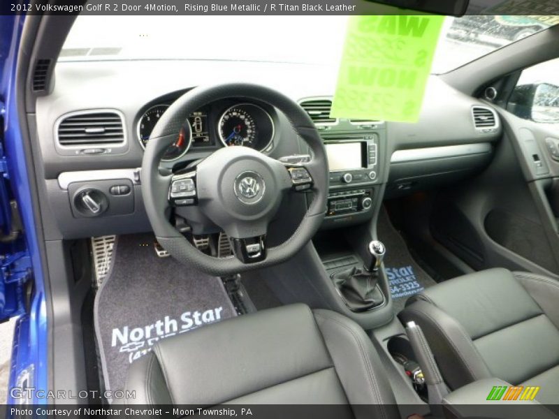 Rising Blue Metallic / R Titan Black Leather 2012 Volkswagen Golf R 2 Door 4Motion