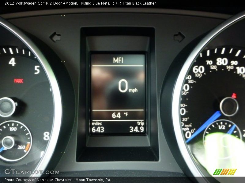 Rising Blue Metallic / R Titan Black Leather 2012 Volkswagen Golf R 2 Door 4Motion