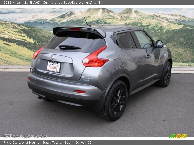 Gun Metallic / Black/Red Leather/Silver Trim 2012 Nissan Juke SL AWD