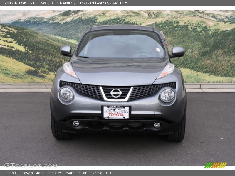 Gun Metallic / Black/Red Leather/Silver Trim 2012 Nissan Juke SL AWD