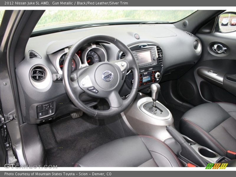 Gun Metallic / Black/Red Leather/Silver Trim 2012 Nissan Juke SL AWD