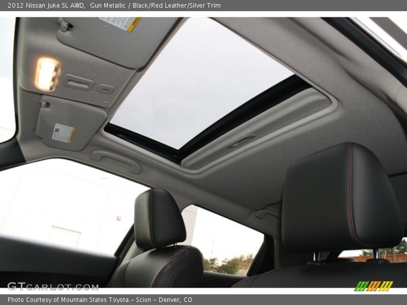 Gun Metallic / Black/Red Leather/Silver Trim 2012 Nissan Juke SL AWD
