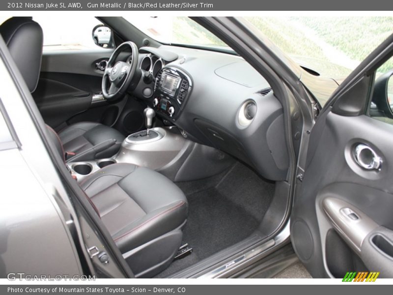Gun Metallic / Black/Red Leather/Silver Trim 2012 Nissan Juke SL AWD