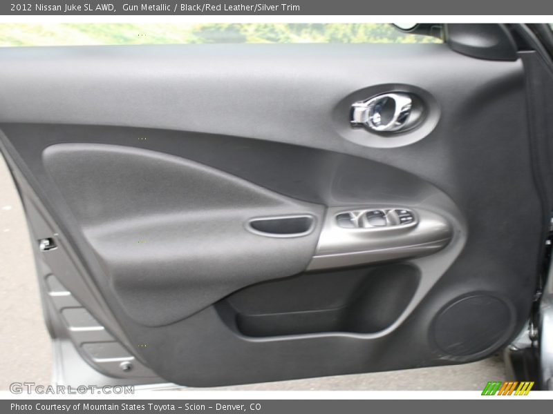 Gun Metallic / Black/Red Leather/Silver Trim 2012 Nissan Juke SL AWD
