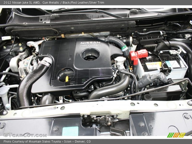 Gun Metallic / Black/Red Leather/Silver Trim 2012 Nissan Juke SL AWD