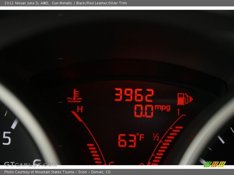 Gun Metallic / Black/Red Leather/Silver Trim 2012 Nissan Juke SL AWD