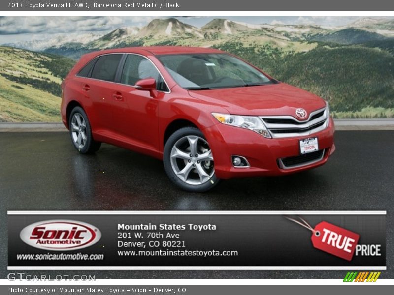 Barcelona Red Metallic / Black 2013 Toyota Venza LE AWD