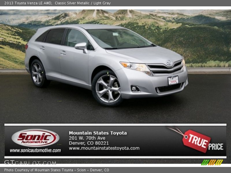 Classic Silver Metallic / Light Gray 2013 Toyota Venza LE AWD