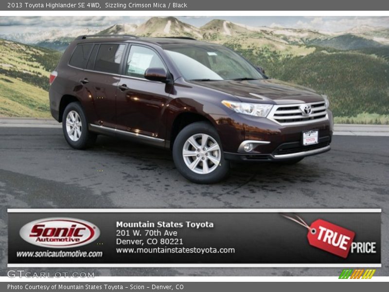 Sizzling Crimson Mica / Black 2013 Toyota Highlander SE 4WD