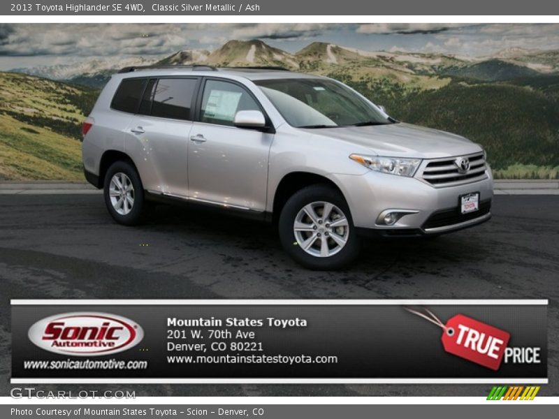 Classic Silver Metallic / Ash 2013 Toyota Highlander SE 4WD
