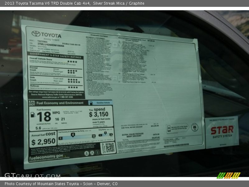 Silver Streak Mica / Graphite 2013 Toyota Tacoma V6 TRD Double Cab 4x4