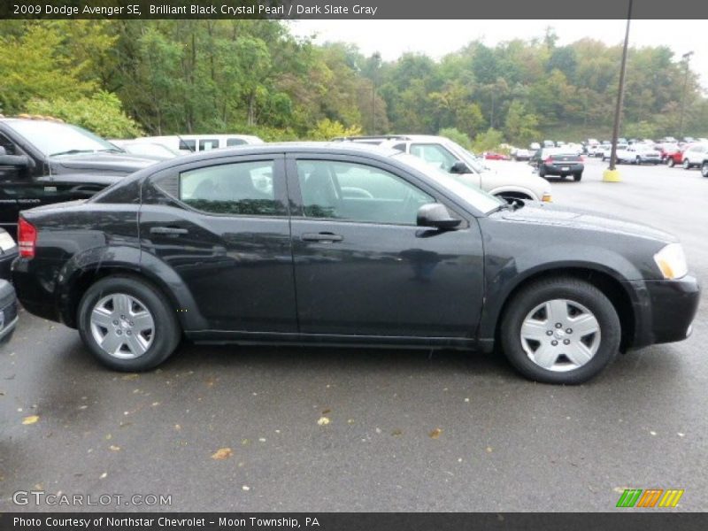 Brilliant Black Crystal Pearl / Dark Slate Gray 2009 Dodge Avenger SE