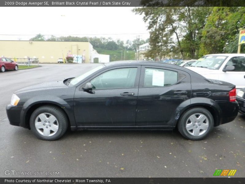 Brilliant Black Crystal Pearl / Dark Slate Gray 2009 Dodge Avenger SE