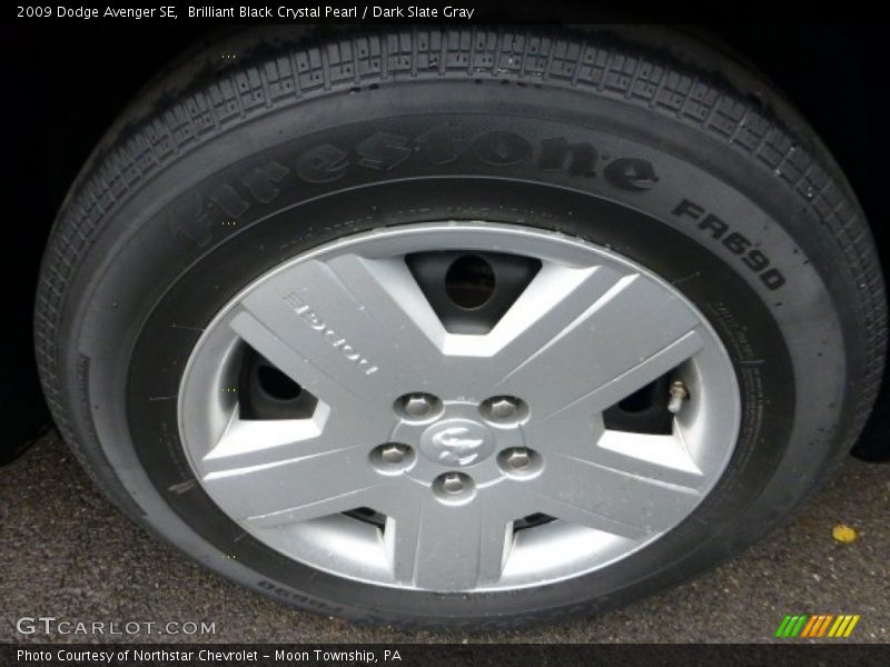 Brilliant Black Crystal Pearl / Dark Slate Gray 2009 Dodge Avenger SE