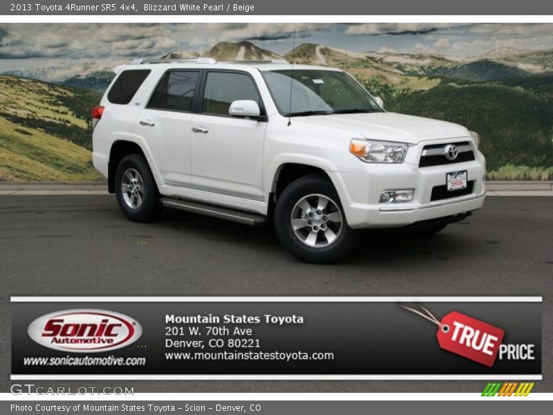 Blizzard White Pearl / Beige 2013 Toyota 4Runner SR5 4x4