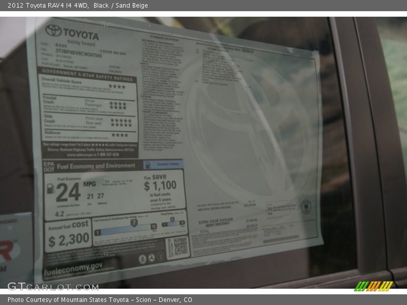 Black / Sand Beige 2012 Toyota RAV4 I4 4WD
