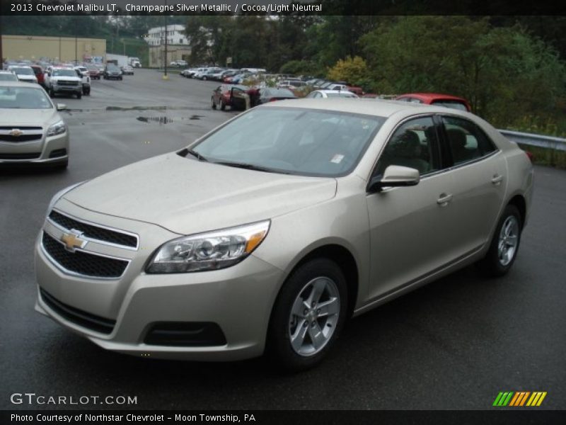 Champagne Silver Metallic / Cocoa/Light Neutral 2013 Chevrolet Malibu LT