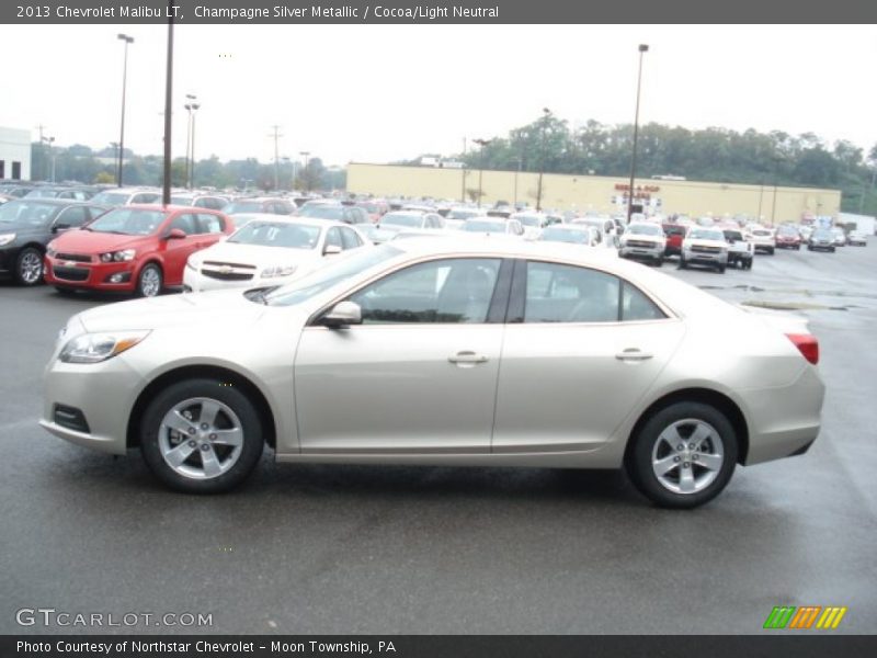 Champagne Silver Metallic / Cocoa/Light Neutral 2013 Chevrolet Malibu LT
