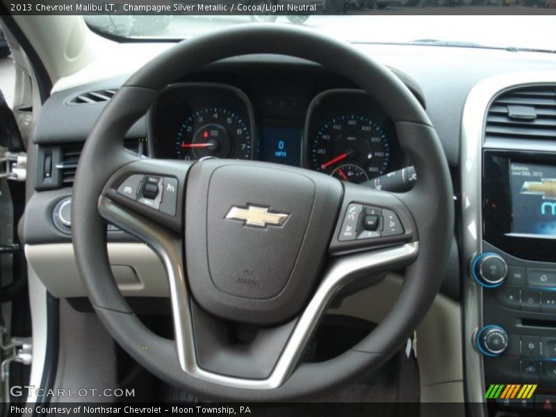 Champagne Silver Metallic / Cocoa/Light Neutral 2013 Chevrolet Malibu LT