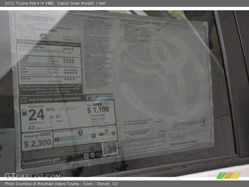 Classic Silver Metallic / Ash 2012 Toyota RAV4 I4 4WD