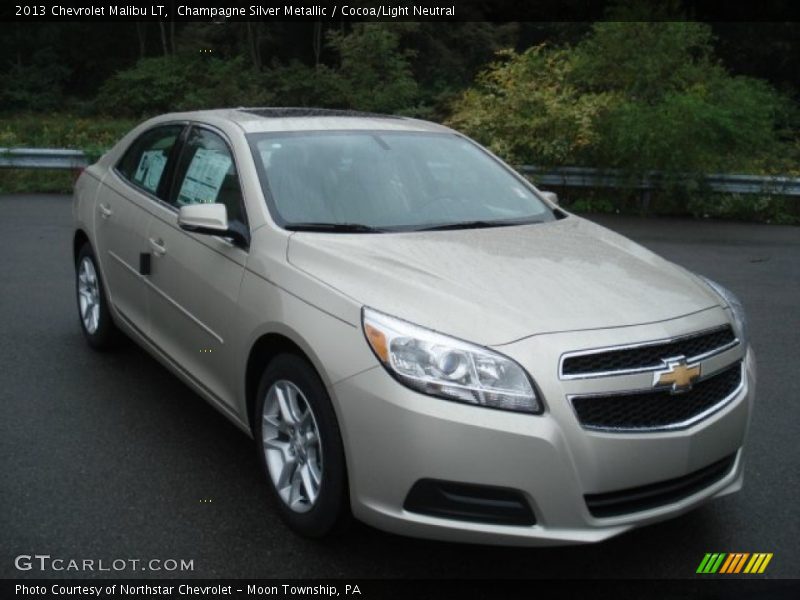 Champagne Silver Metallic / Cocoa/Light Neutral 2013 Chevrolet Malibu LT