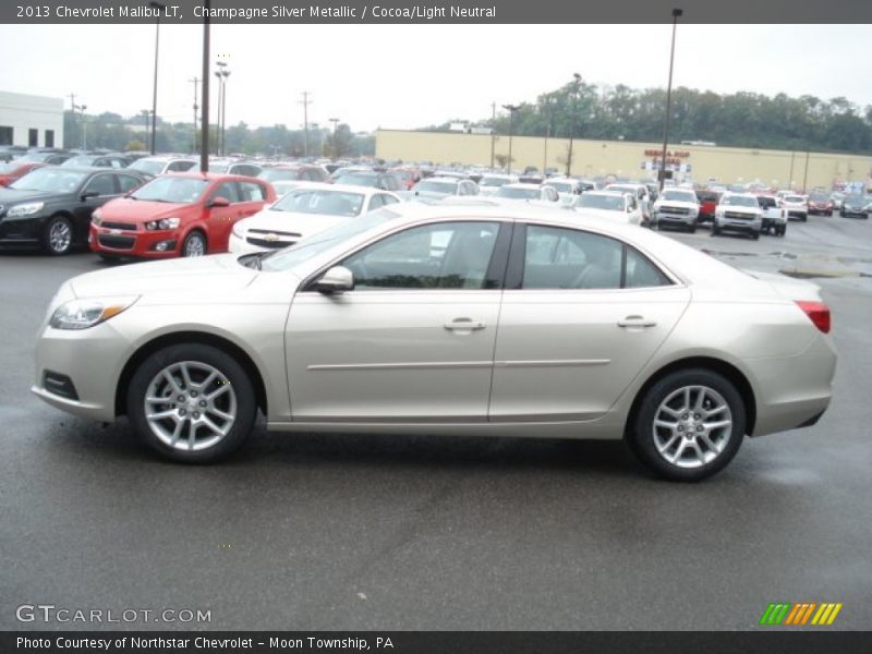 Champagne Silver Metallic / Cocoa/Light Neutral 2013 Chevrolet Malibu LT
