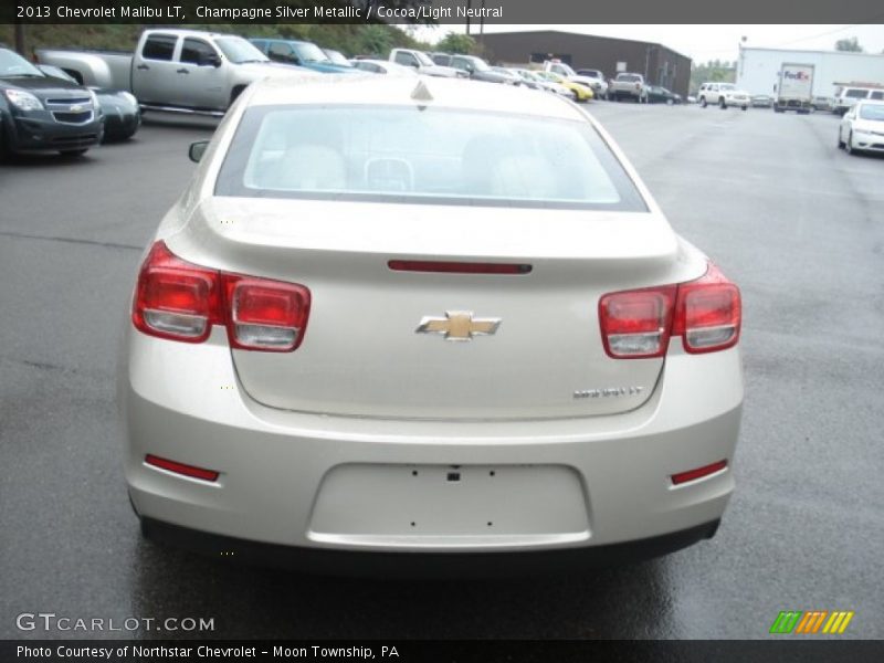 Champagne Silver Metallic / Cocoa/Light Neutral 2013 Chevrolet Malibu LT