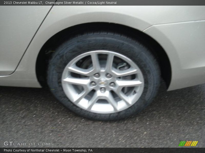 Champagne Silver Metallic / Cocoa/Light Neutral 2013 Chevrolet Malibu LT
