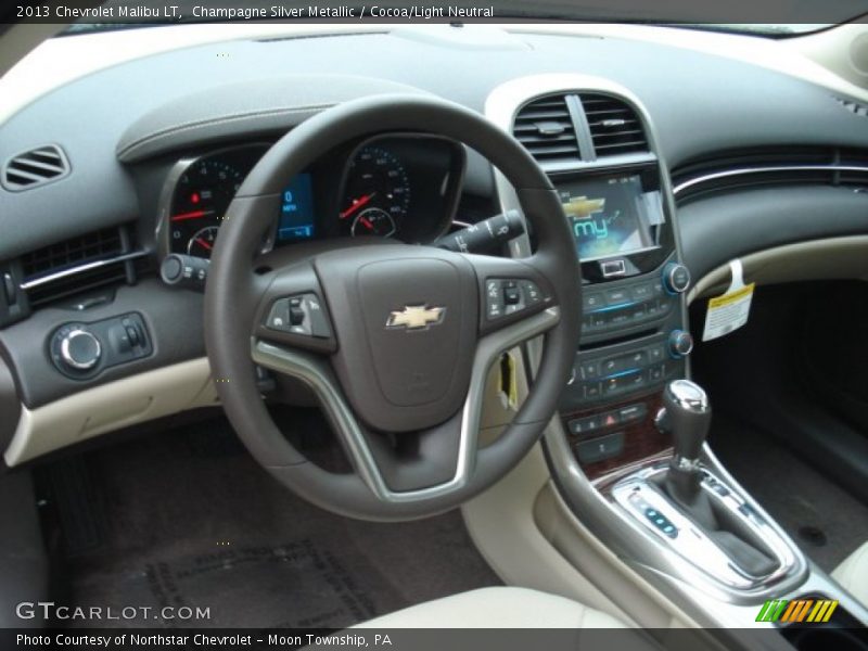 Champagne Silver Metallic / Cocoa/Light Neutral 2013 Chevrolet Malibu LT