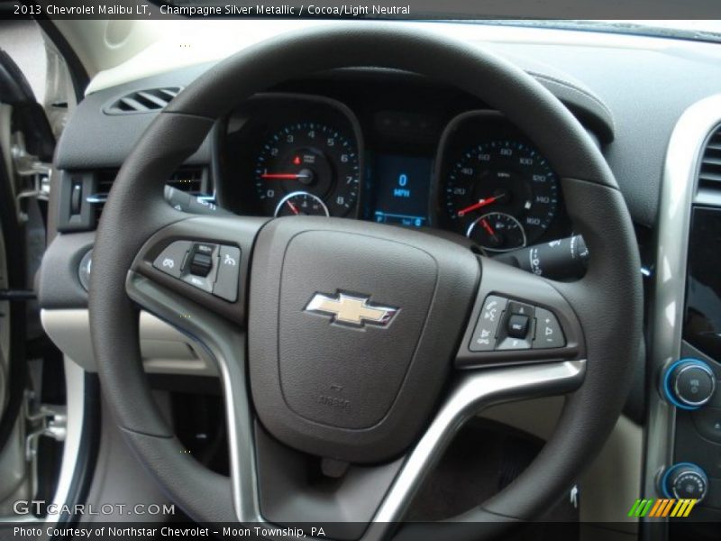 Champagne Silver Metallic / Cocoa/Light Neutral 2013 Chevrolet Malibu LT